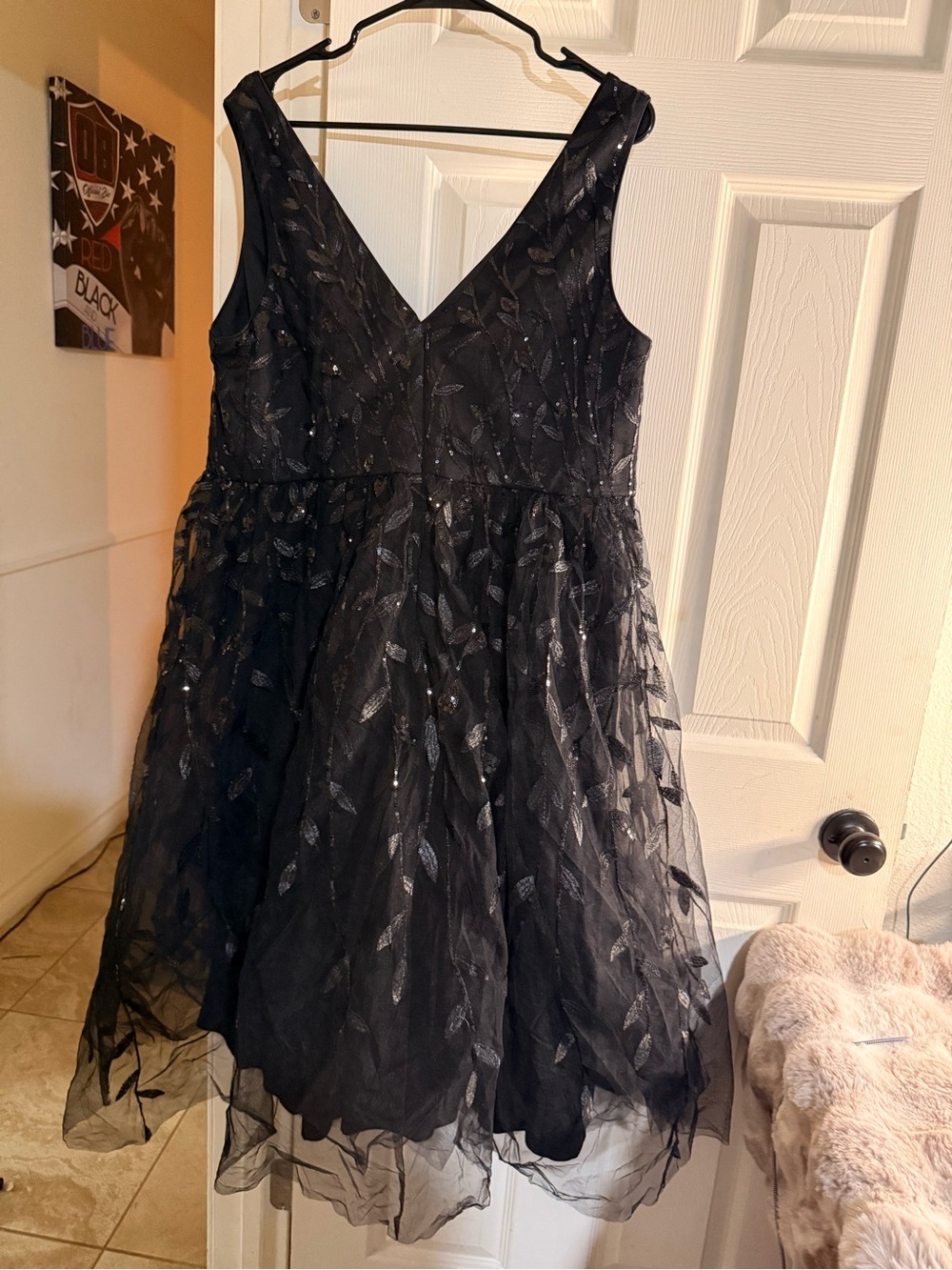 Ever Pretty Black Sequin Tulle Babydoll lDress NWT Whimsygoth Fairy Formal 1X - Picture 2 of 9